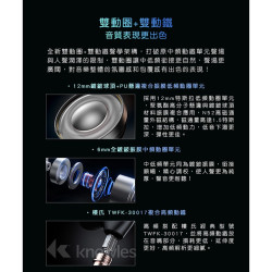 【 FiiO FH5s 】兩圈兩鐵MMCX單晶銅鍍銀可換線耳機 黑色