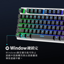 【FANTECH K613X】鋁合金面板89鍵多彩燈效鍵盤 薄膜鍵盤結構／懸浮式鍵帽／多彩燈效／19鍵無衝突