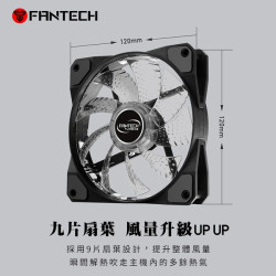 【FANTECH 台灣】FC-123 RGB燈效防震靜音風扇 快速散熱／防震動／靜音降噪／可串聯風扇