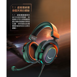 出清優惠價【FIFINE H6 7.1聲道RGB耳罩式電競耳機】50mm大單體/環繞立體音效/三種EQ模式/可拆麥克風