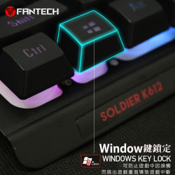 【FANTECH 台灣】K612 鋁合金面板音效感應RGB電競鍵盤 薄膜鍵盤結構