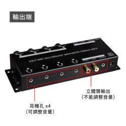 yardiX YX-1340A一進四出耳機音源分配器(獨立音量調整)