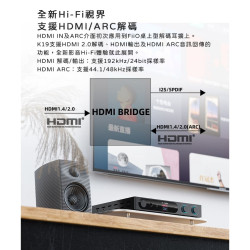 【FIIO K19桌上型旗艦解碼耳機功率擴大機】雙DAC晶片ES9039SPRO/支援多種輸入/支援HDMI/ARC解碼