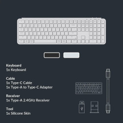 【Keychron B6 Pro 超薄無線鍵盤(英文版本)】支援2.4GHz、藍牙和有線模式/多系統支援/輕巧超薄