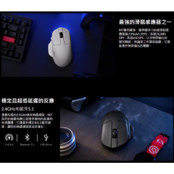 【Keychron M7 三模無線滑鼠 】/人體工學滑鼠/63克/最高26000 DPI