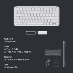 【Keychron B1 Pro 超薄無線鍵盤】支援2.4GHz、藍牙和有線模式/多系統支援/輕巧超薄