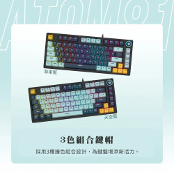 送注音貼紙【FANTECH ATOM81】ATOM81 75%可換軸體RGB機械式鍵盤(MK875)英文鍵盤-機械軸體