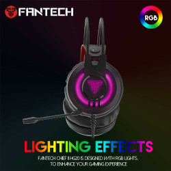 【FANTECH 台灣】HG20 立體聲RGB電競耳機 大驅動單體／降噪麥克風(黑色)