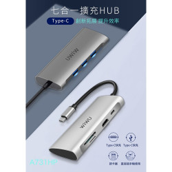 【 WiWU 731HP 】Alpha Type-C多功能擴充USBHub／HDMI／讀卡機／USB3.0