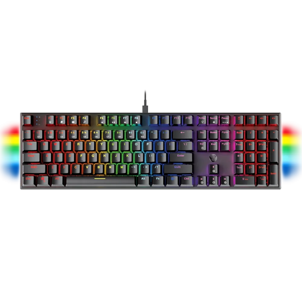 【FANTECH MK855】MAXFIT108 RGB混彩多媒體機械式鍵盤 可拆線