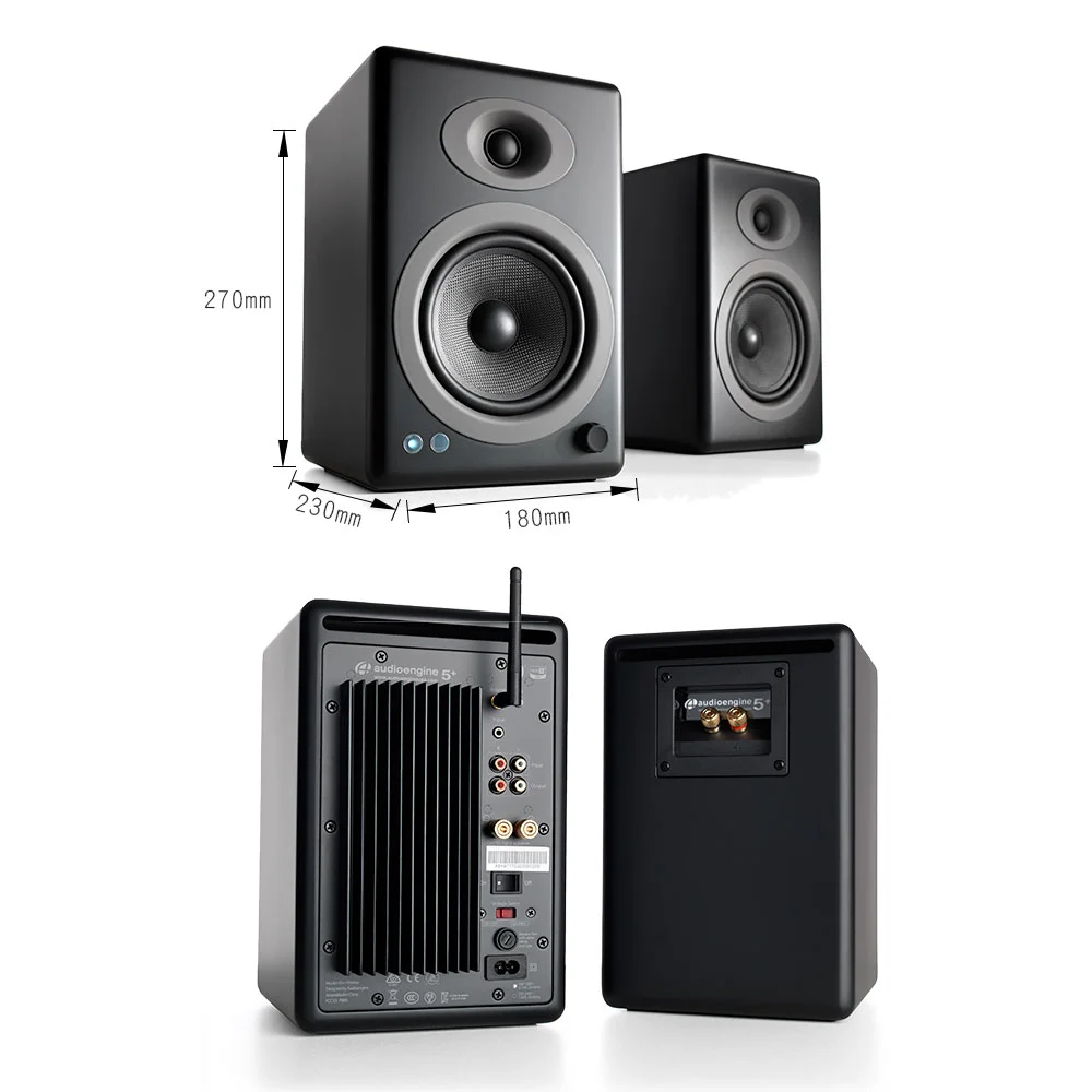 Audioengine A5+ 主動式立體聲藍牙書架喇叭（白色款）