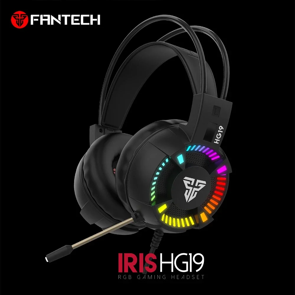 【FANTECH 台灣】HG19 RGB光圈耳罩式電競耳機 RGB燈效／懸浮式頭帶／降噪麥克風