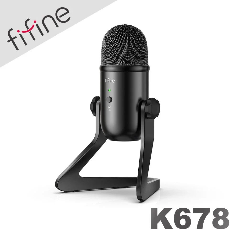 【 FIFINE K678 】USB心型指向電容式麥克風 廣播／配音／YouTuber／錄音／直播／遊戲／PS4