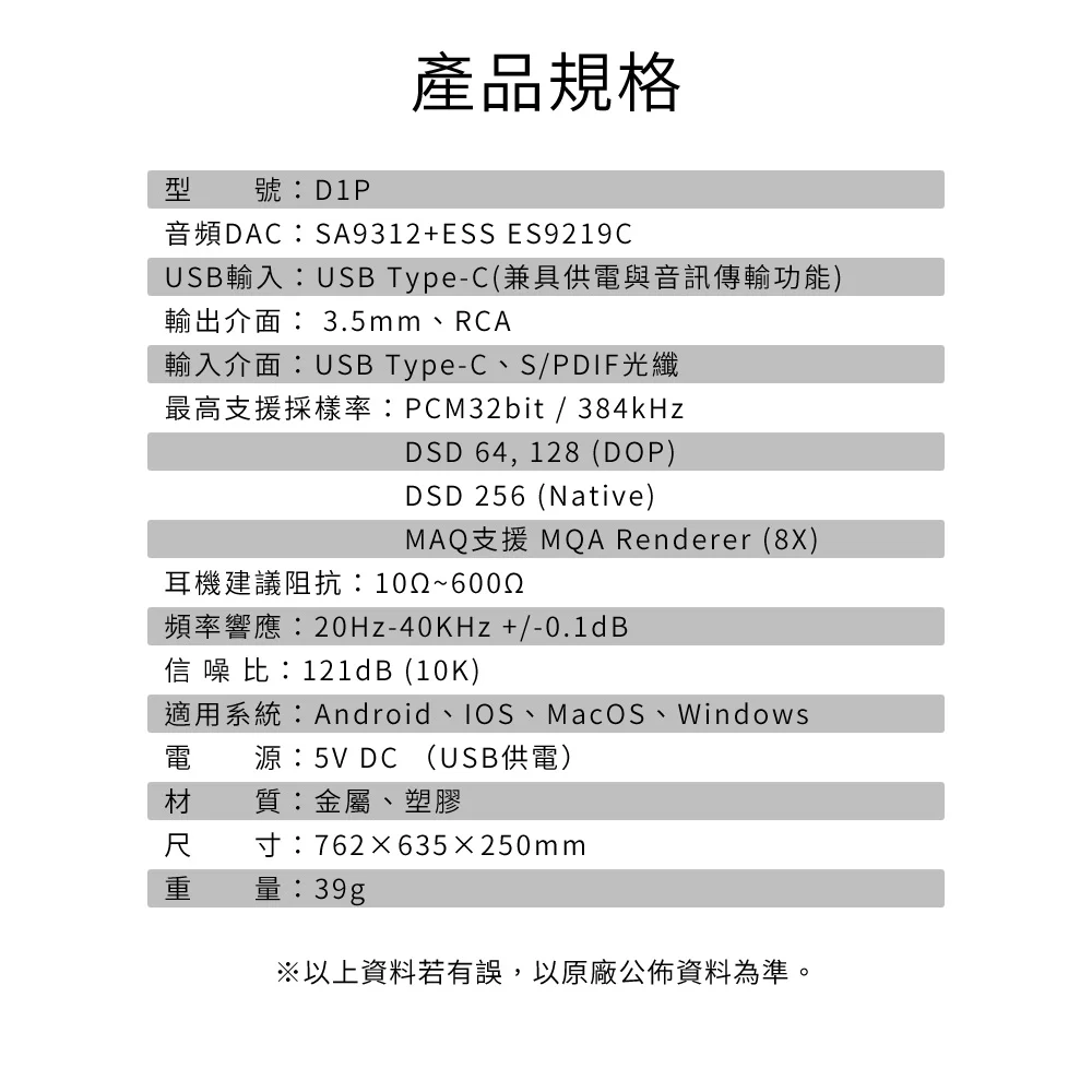 Audioengine D1P DAC數位類比轉換器