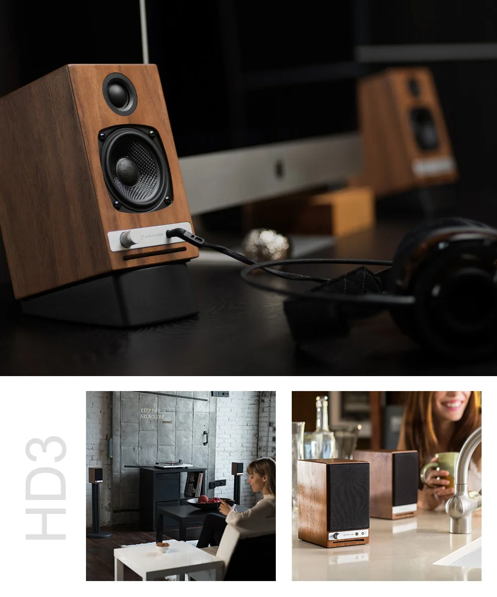 Audioengine HD3 wireless主動式立體聲藍牙書架喇叭 - 胡桃木款
