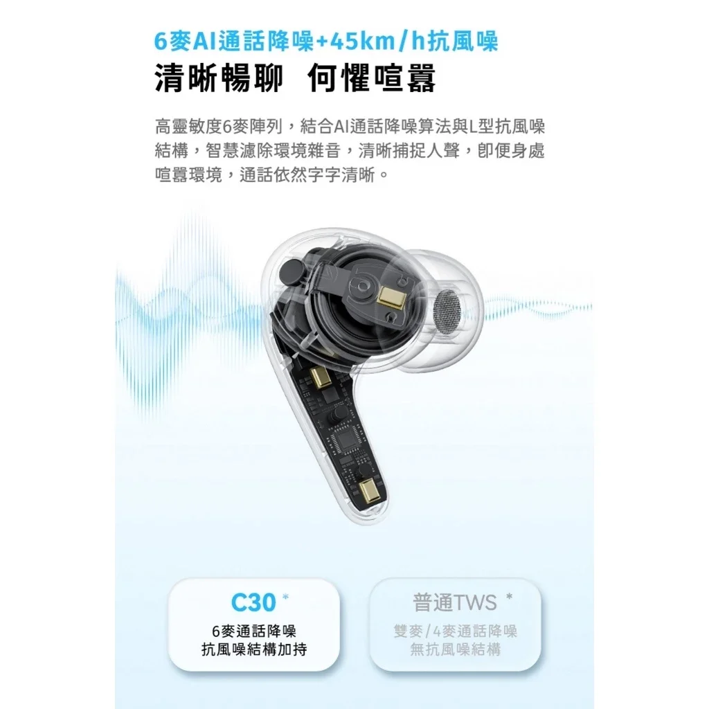 【SOUNDPEATS C30】降噪入耳式藍牙耳機