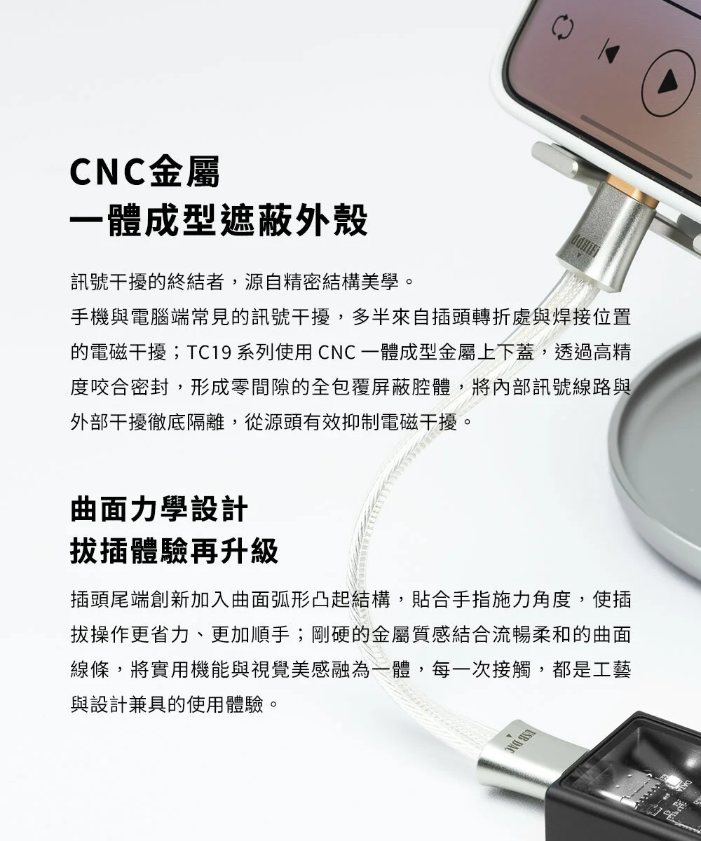 【ddHiFi TC19CC】旗艦級Type-C單向OTG數據傳輸線