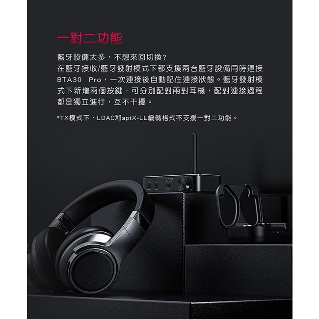 【FiiO BTA30 Pro】HiFi藍牙解碼發射接收器 雙向LDAC藍牙/USB DAC/Bypass功能
