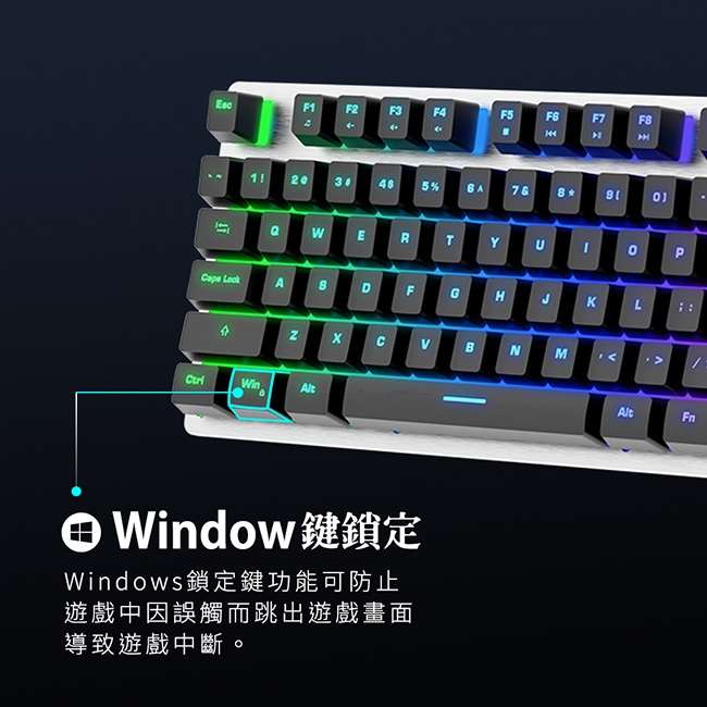 【FANTECH K613X】鋁合金面板89鍵多彩燈效鍵盤 薄膜鍵盤結構／懸浮式鍵帽／多彩燈效／19鍵無衝突