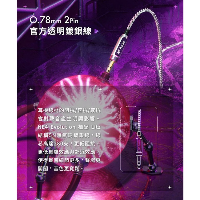 【NF ACOUS NE4】四動鐵CIEM可換線／可換頻入耳式耳機