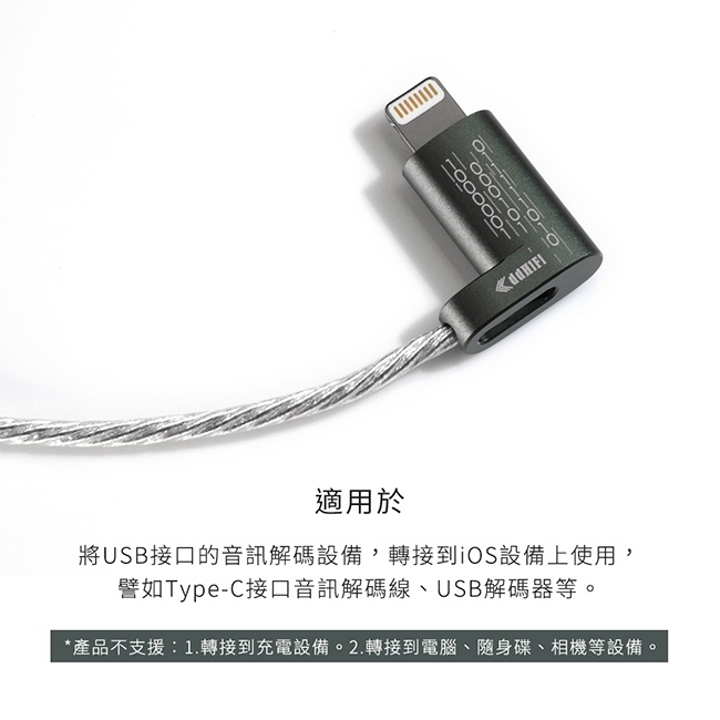【ddHiFi MFi06】Lightning轉Type-C轉接線