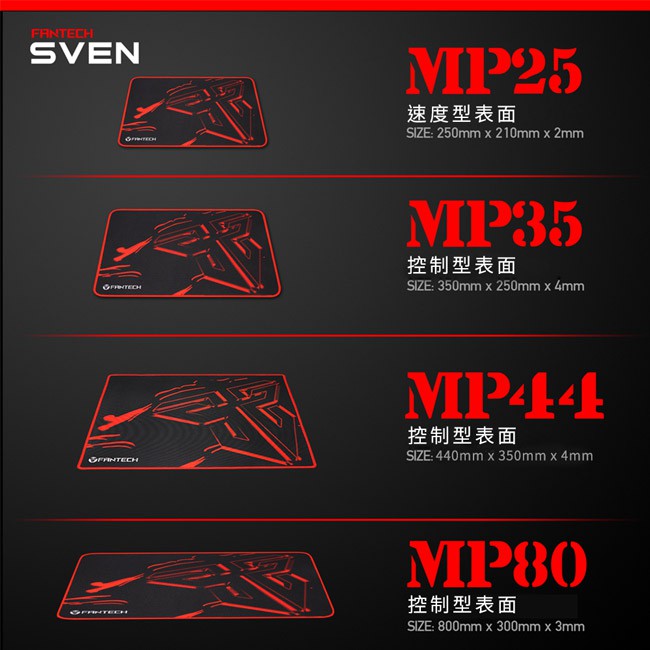 【FANTECH 台灣】MP35 精準控制型精密防滑電競滑鼠墊 35x25cm