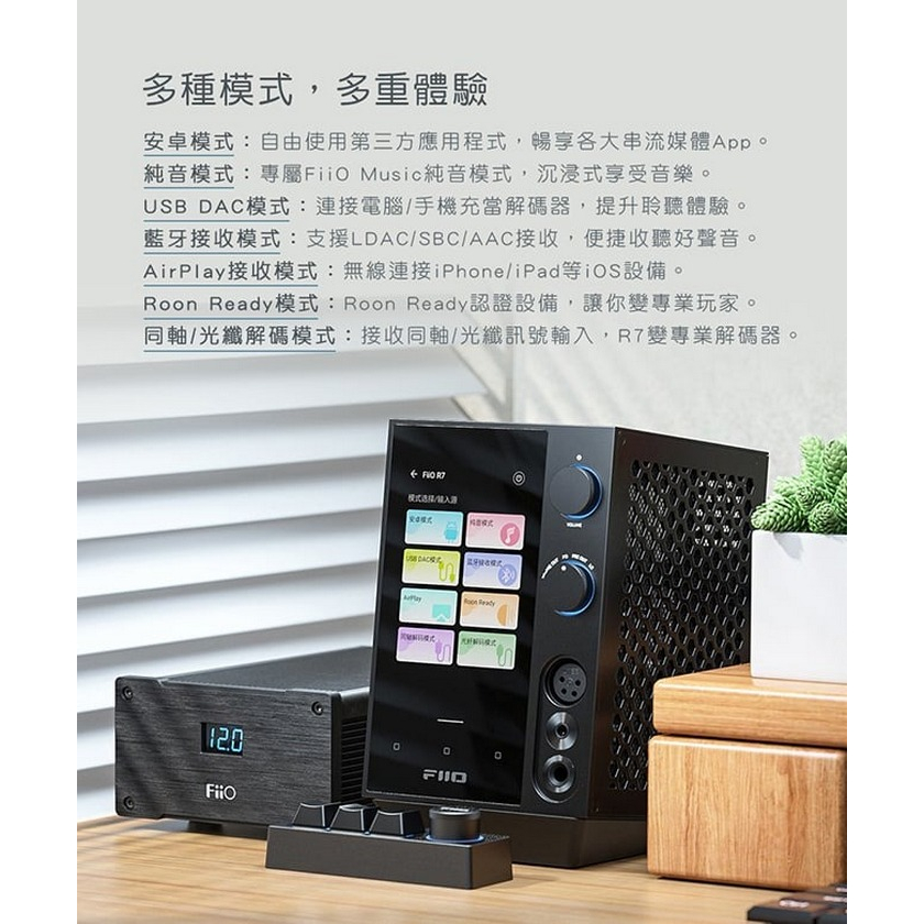 【FiiO R7 桌上型音樂解碼播放器】6.35/4.4mm/XLR耳機輸出/光纖同軸輸入輸出 DAC晶片 前級擴大機