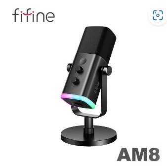 【FIFINE AM8錄音室等級USB/XLR動圈式RGB麥克風】心型指向/USB/XLR雙輸出