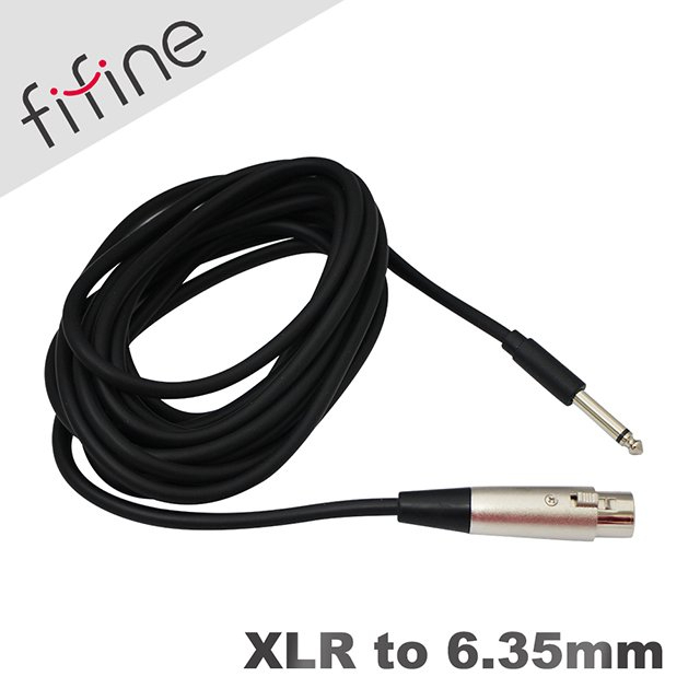 【FIFINE XLR(母)轉6.35mm(公)音源線】4.5M/適用具備XLR孔麥克風/FIFINE K740麥克風