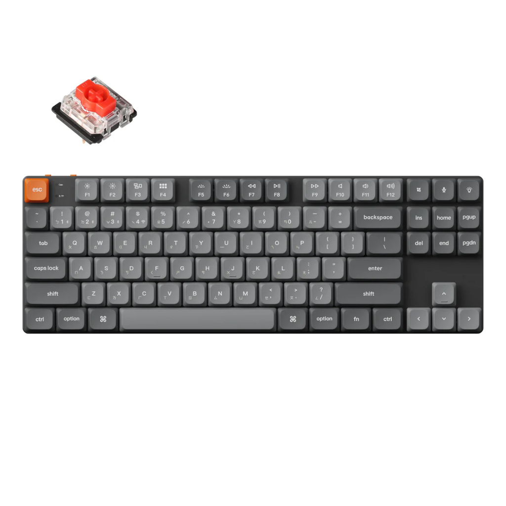 【Keychron K1 Max矮軸無線機械鍵盤】 注音/80%/2.4G.藍牙/Mac/熱插拔/RGB/QMK/VIA