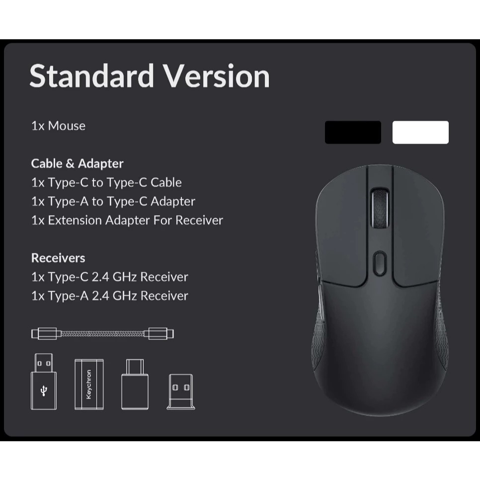 【Keychron M3無線滑鼠】三模無線連接/最高26000 DPI/可調RGB