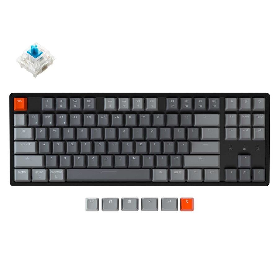 【Keychron K8 80%無線機械式鍵盤】支援Mac.Win系統/藍芽/青.紅軸/RGB