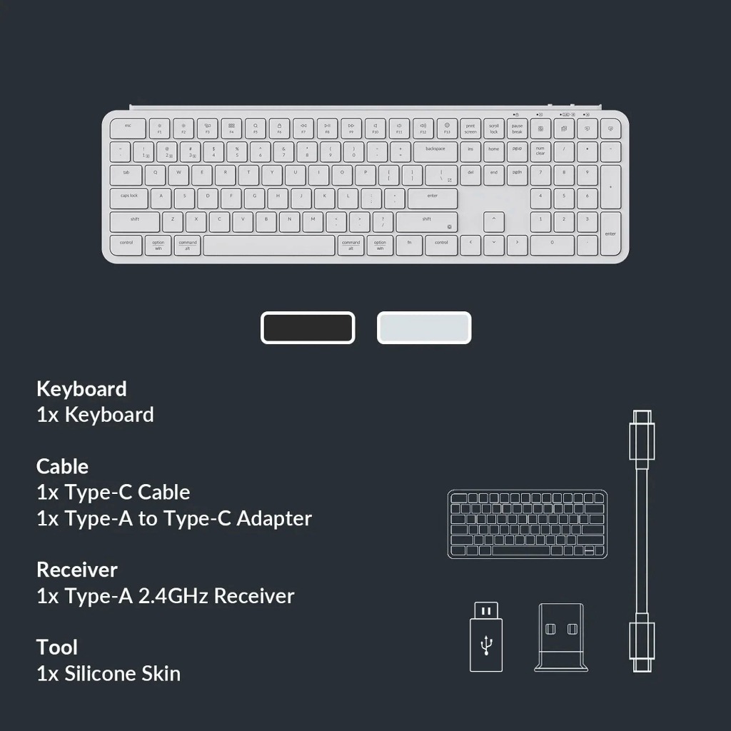 【Keychron B6 Pro 超薄無線鍵盤(英文版本)】支援2.4GHz、藍牙和有線模式/多系統支援/輕巧超薄