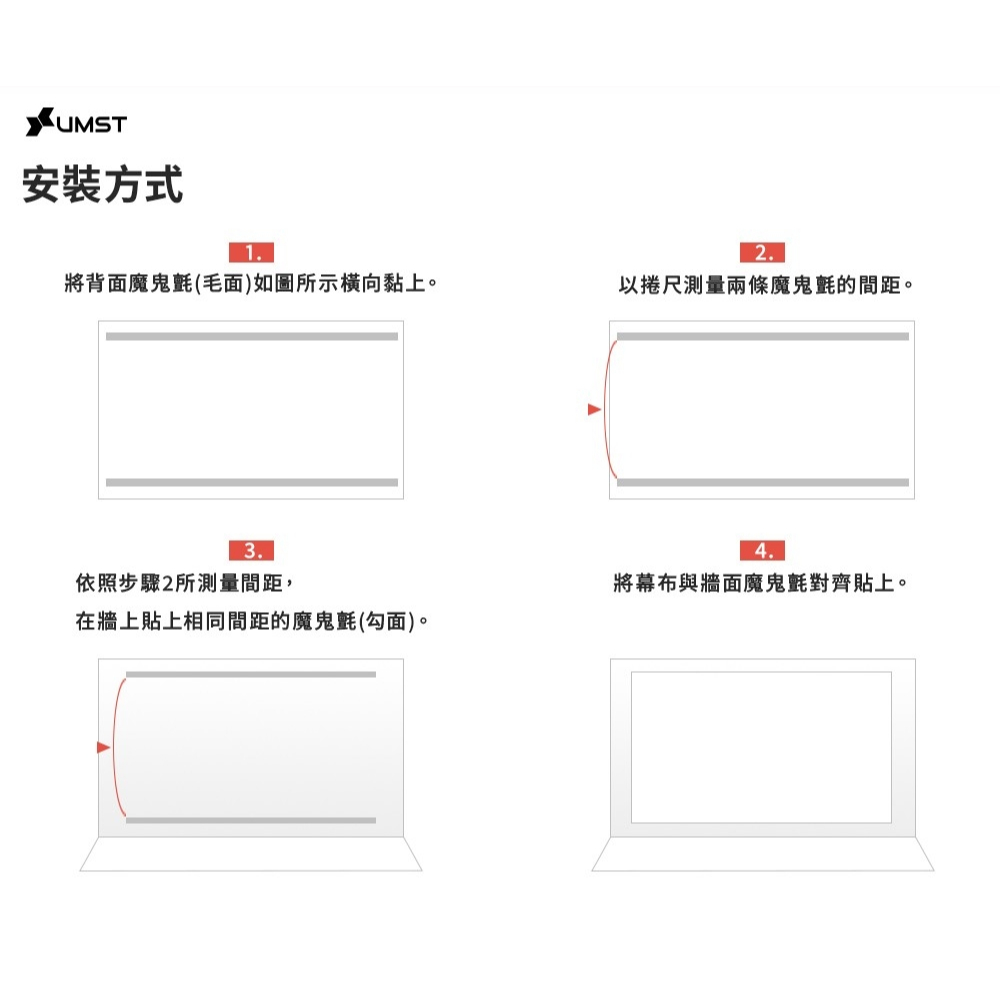 【UMST 優美視】中長焦-第三代菲涅爾抗光布幕(80吋) FPSL-PRO