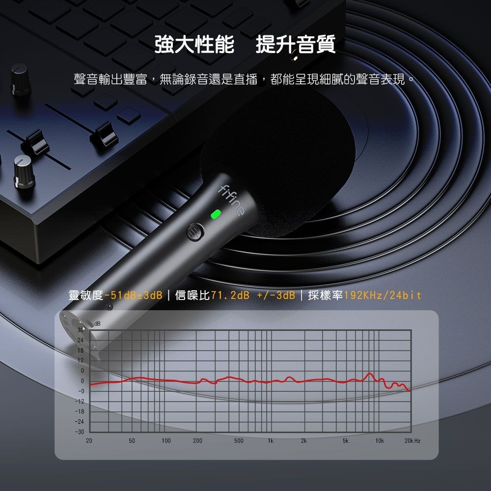 【FIFINE Tank2 錄音室等級動圈麥克風】USB+XLR/高解析音質/支援耳機監聽/相容多種系統設備