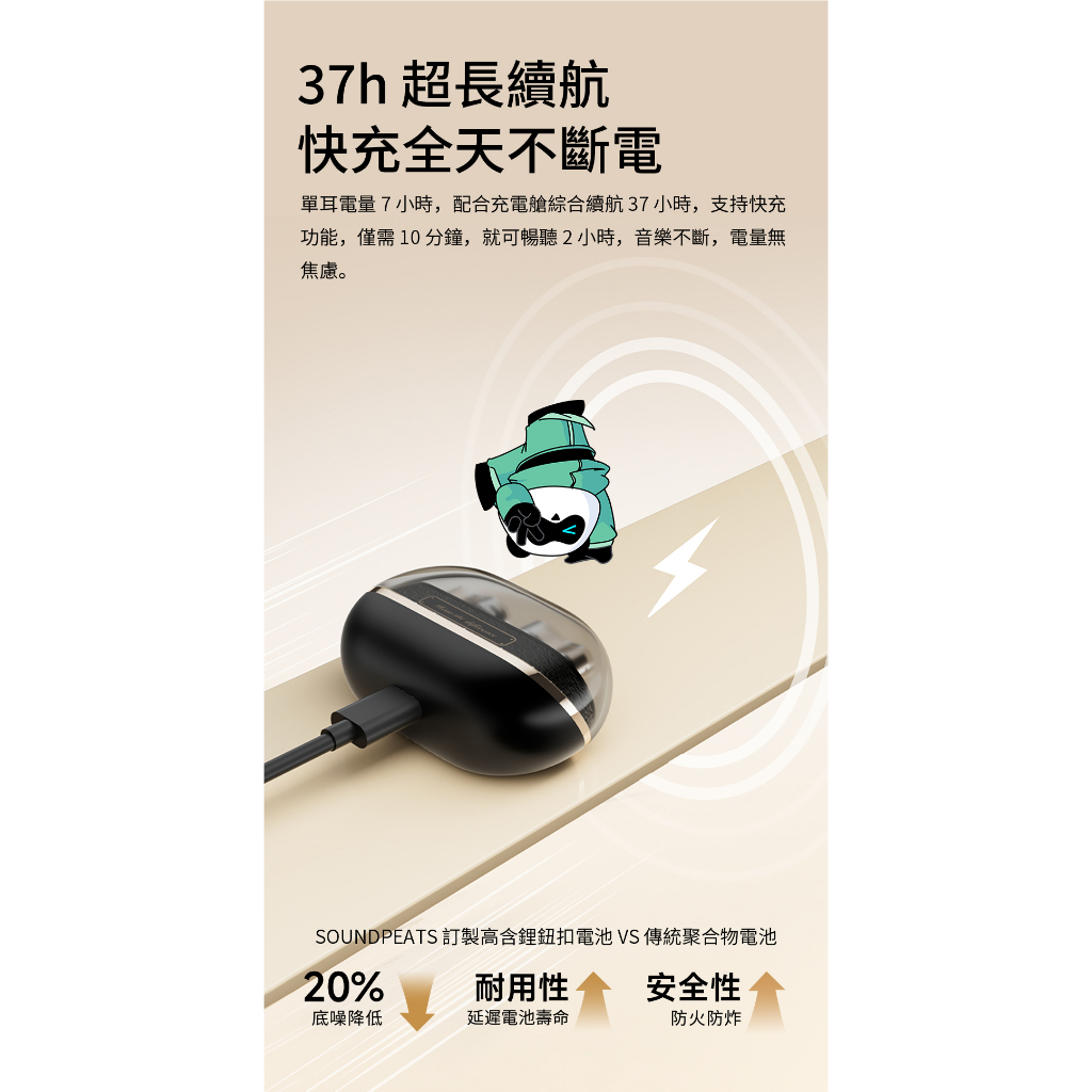 【SOUNDPEATS H3】降噪入耳式藍牙耳機/圈鐵三單體/-55dB 降噪