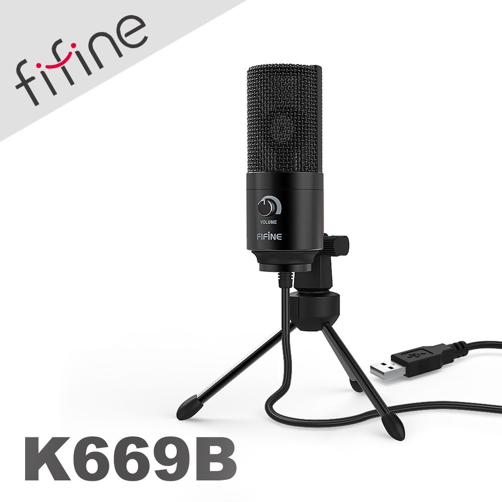 【FIFINE K669】USB心型指向電容式麥克風-YouTuber廣播/配音/錄音/直播/遊戲/PS4/K669B